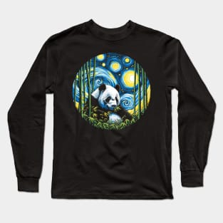 Starry Night Panda Long Sleeve T-Shirt